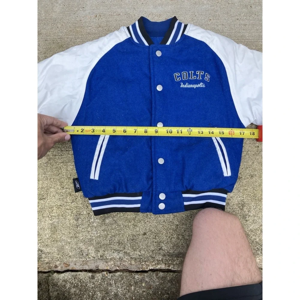 Vintage Indianapolis Colts Reebok Wool Varsity Coat Jacket  Team NFL Boys 8-10